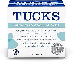 TUCKS Medicated Cooling Pads, 100 Count – Pads with Witch Hazel, Cleanses Sensitive Areas, Protects from Irritation, Hemorrho
