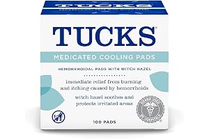 TUCKS Medicated Cooling Pads, 100 Count – Hemorrhoid Pads with Witch Hazel, Cleanses Sensitive Areas, Protects from Irritation, Hemorrhoid Treatment, Medicated Pads Used by Hospitals