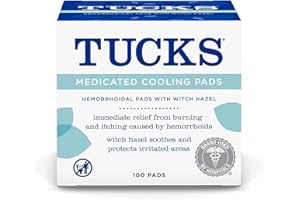 TUCKS Medicated Cooling Pads, 100 Count – Pads with Witch Hazel, Cleanses Sensitive Areas, Protects from Irritation, Hemorrhoid Treatment, Medicated Pads Used By Hospitals