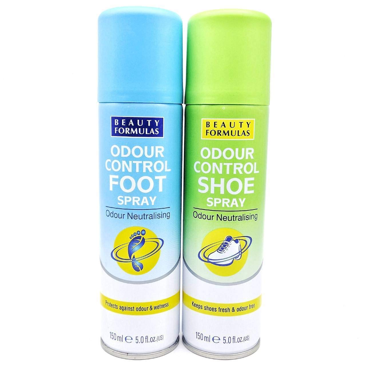 Beauty Formulas Odour Control Shoe Spray & Foot Spray, 150ml Cans. Antibacterial & Anti-fungal