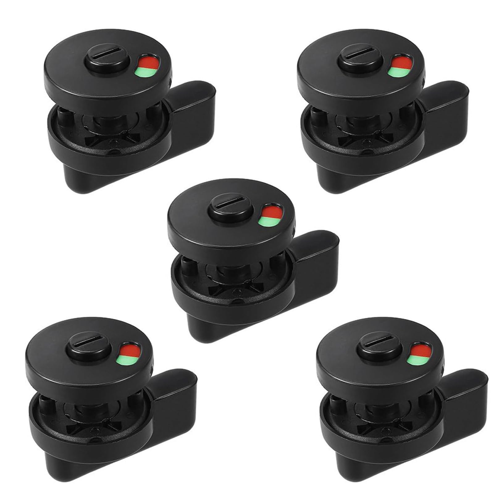 TOP-VIGOR 5Pcs 54mm Privacy Indicator Door Lock, Plastic Vacant Engaged Latch Indicating Lock for Public Partition Toilet Restroom Bathroom