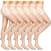 Mepase 6 Pairs UV Golf Stocking for Women UPF 30+ Sun Protection Leggings with Reinforced Toes Summer Non Slip Pantyhose Sheer Nude Tights for Sports Golf Daily Wear