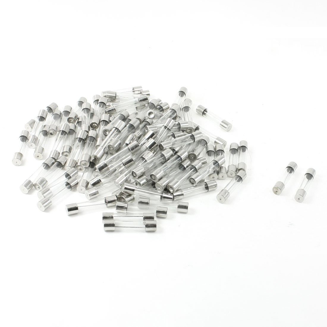 sourcingmap 100 Pcs 250 Volts 10Amp Fast Blow Type Glass Tube Fuses 6 x 30 mm (Pack of 100)