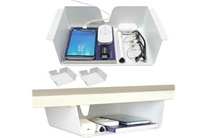 KHAMAL Under Desk Storage Shelf 2 Pack - Under Desk Drawer with Built in Cable Management for Home, Office, Gaming Setups, Ki