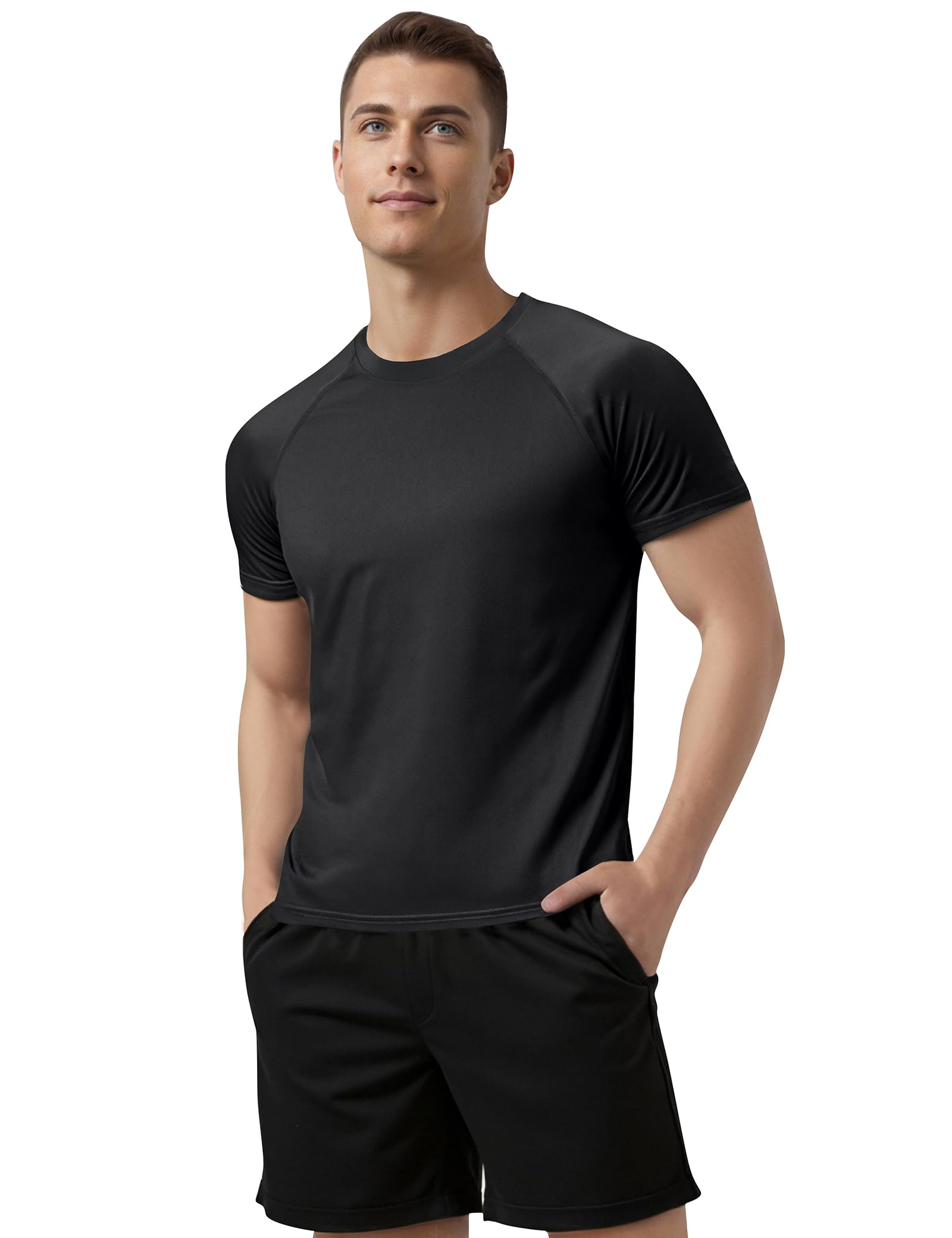 Cimic Sports T-Shirts, Men's Functional Shirt, Quick-Drying, Breathable Training Shirt, Fitness/Running Shirt, Short Sleeves, Pack of 3/5/7