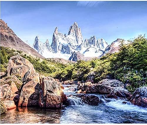 5D Diamond Painting Kits Full Drill Diamond Embroidery Mountain River Stone Landscape 18x12 inch / 45x30 cm