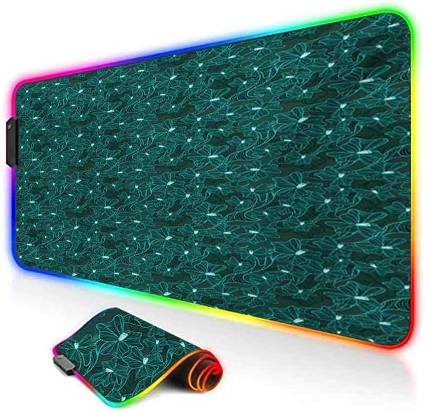 RGB Gaming Mouse Pad, Floral Arrangement Vintage Flower Bouquet Baroque Inspired