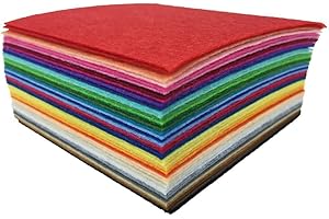 flic-flac 16PCS 8 x 12 inches (20 x 30cm) Assorted Color Felt Fabric Sheets Patchwork Sewing DIY Craft 1mm Thick