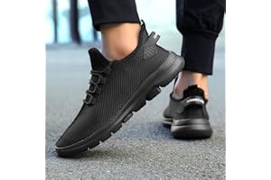 Men's Lightweight Breathable Mesh Sneakers Slip On Casual Walking Shoes with Non-Slip Sole for Daily Activities