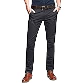 Match Mens Regular-Fit Casual Flat Front Chino Pants (34, 8134 Gray)