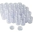Bekith 108 set Clear Empty 3 Gram Plastic Pot Jars, Cosmetic Containers With Lids