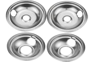 KOHUIPU Drip Pan Electric Stove Burner Covers for Whirlpool W10278125, 4 Pack(2x6" and 2x8")