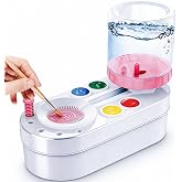 2026 Upgraded Paint Brush Cleaner Tool for Kids & Artists(Pink) | Art Rinse Painting Station with Water Circulation Paintbrus