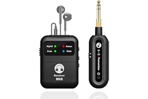 JCANOL Stereo Wireless in-Ear Monitor System 2.4G Wireless IEM System Stage Monitor with 90° Rotate Transmitter Beltpack Rece