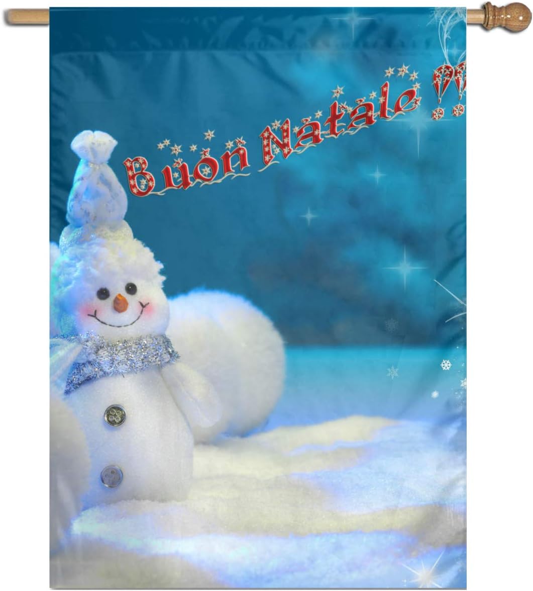 Buon Natale Outdoor Sign.Minioze Cute Christmas Snowman Snowball Snowflake Buon Natale Themed Welcome Extra Big Large Jumbo For Outdoor Outside Decorations Ornament Picks Garden Yard Traditional Decorative Front 27 X37 Amazon Co Uk Sports Outdoors