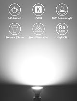 Lepro GU10 LED Bulbs 6500K Cool White 4.5W 345lm 100° 10 Pack Non-Dimmable view 2