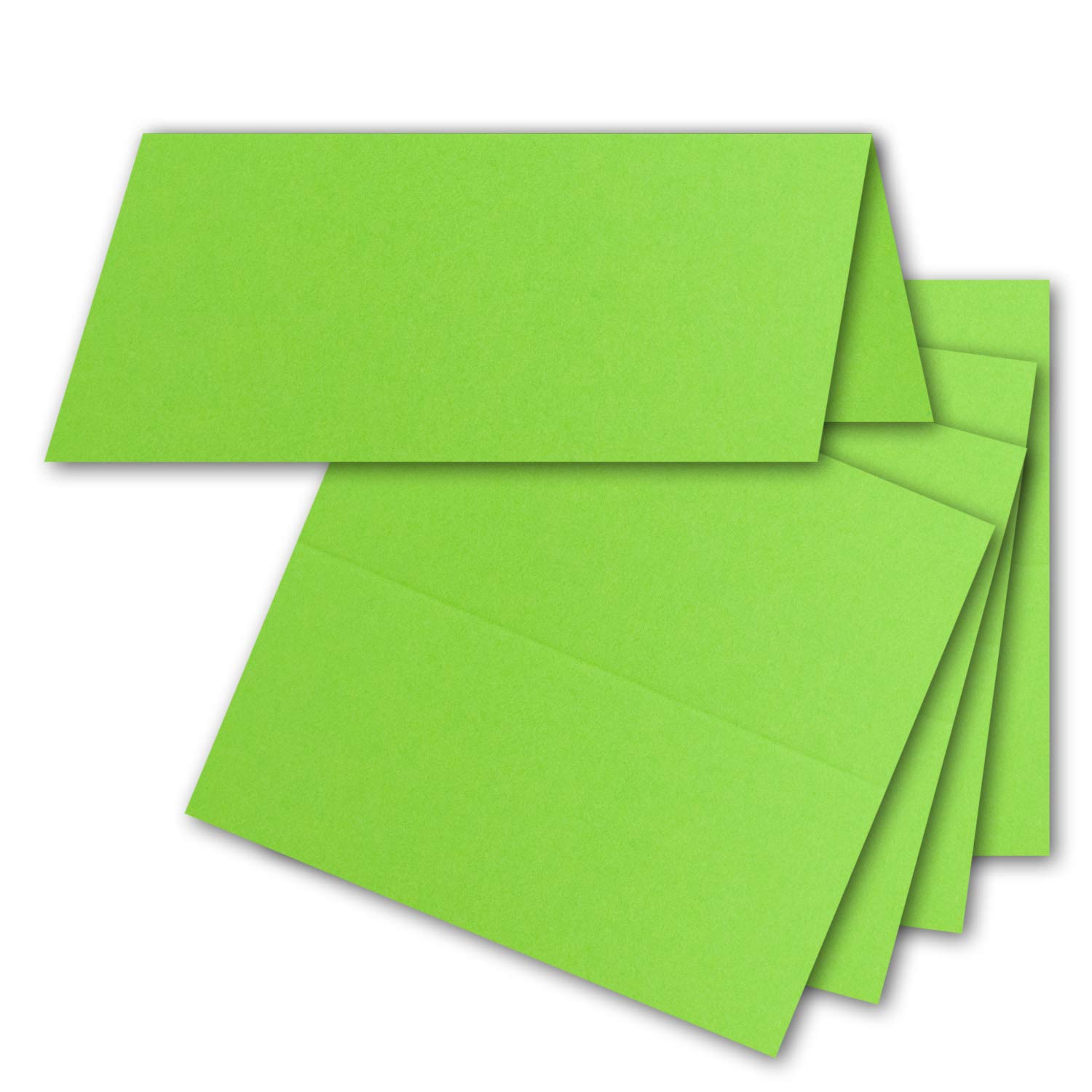 Light Green//Size: 100 x 90 mm (Folded Place Cards 100 x 45 mm/240 g/m²/Very Sturdy and Strong Quality Neuser./from The Colourful 50 Tischkarten Light Green