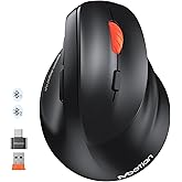 MEETION New Ergonomic Mouse Wireless, Bluetooth Vertical Mouse with 3 Multi-Device for Bluetooth(5.3 * 2), 4 DPI 1200-3200 Ergo Mice for Windows/Mac/PC/Laptop/Computer(Large Hands)