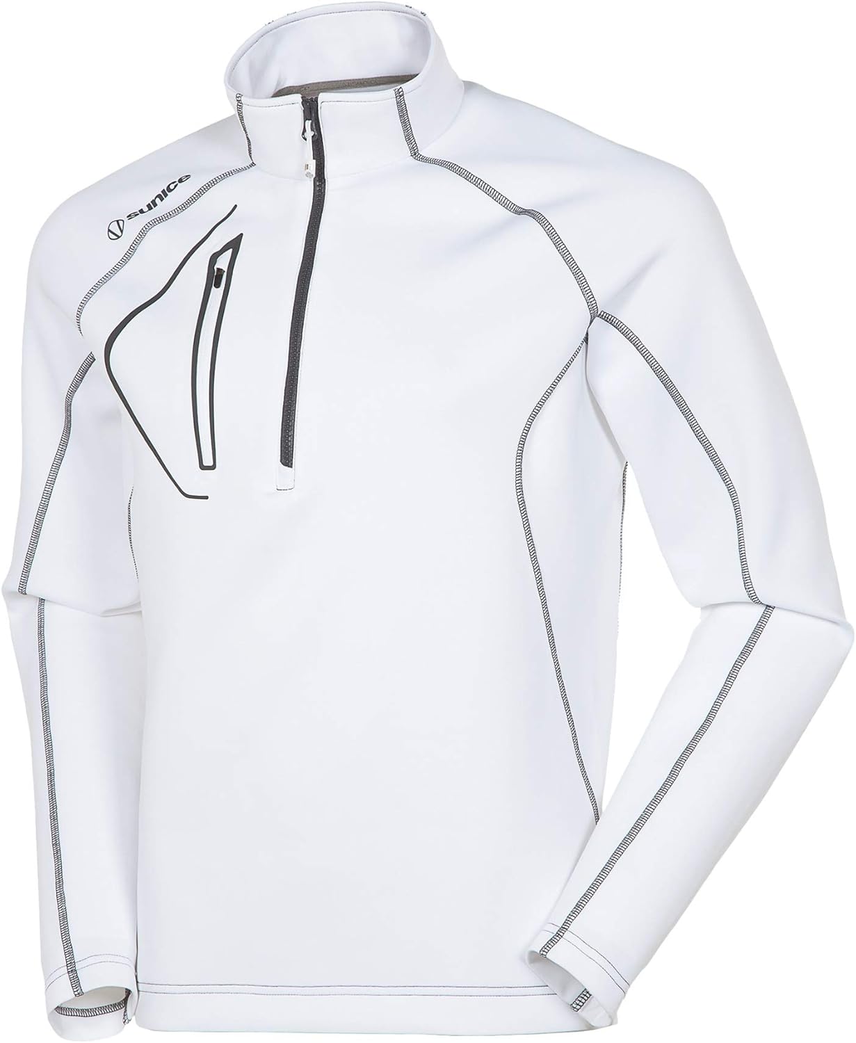 Sunice Allendale Men’s Half Zip Performance Pullover with Thermal Protection : Thermal Underwear Tops : Clothing