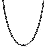 Fiusem Flat Box Chains for Men, 14k Gold Plated/Black Stainless Steel Chain Necklace, 2.5/3/4/4.5/5mm Necklaces for Men and Women 16-28 Inch