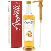 Amoretti - Premium Toasted Marshmallow Syrup, 94 Servings Per Bottle (750 ml), with Pump for Flavoring Coffees, Cocktails, and other Beverages, Gluten Free, GMO/GEO Free, Preservative Free