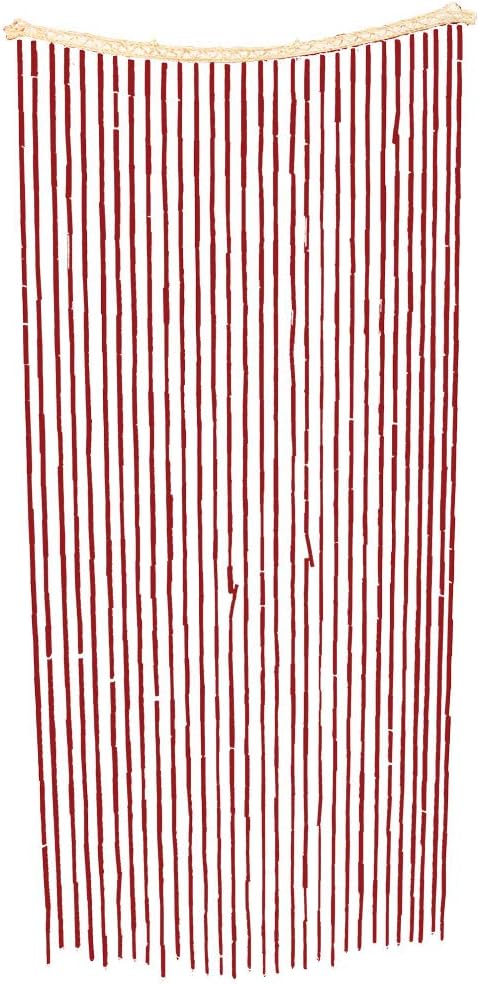 Island Dogs Bamboo Beaded Door Curtain - 3ft x 6ft - Assorted Colors (Red)