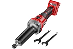 VAXCANZE 1100W Brushless Braking Die Grinder Compatible with Milwaukee 18V Battery, 3 Level Variable Speed Up to 26000RPM, 1/4" Precision Drill Chuck for Grinding, Polishing, Drilling (Batteries Not Included)