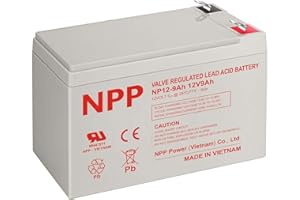 NPP 12V 9Ah Rechargeable AGM SLA Battery with F2 Terminals for APC UPS, Razor E200 / E200s / E225 / E300, Cyberpower Backup System, Electric Scooter, Rid Toy