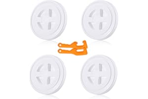 ZAIXIA 4 Pieces 5 Gallon Bucket Lid with Bucket Lid Opener,Plastic Storage Bucket Leak-Proof Screw Seal Lids,Pet Food Storage Container Lid for Home Paint Storage Buckets