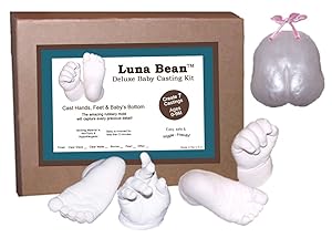 Luna Bean Deluxe 3D Prints Baby Casting Kit - Mold and Cast Infant Foot and Hand (Clear Sealant - Gloss)