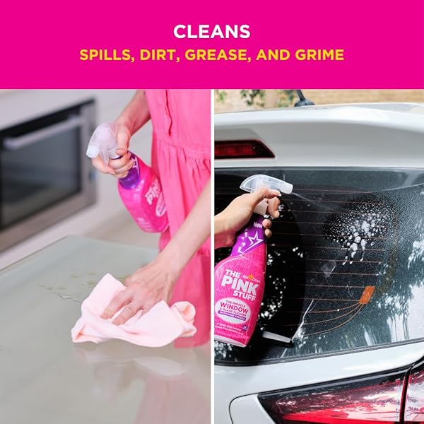THE PINK STUFF STARDROPS MIRACLE WINDOW AND GLASS CLEANER WITH ROSE VINEGAR SPRAY 750ML 20759
