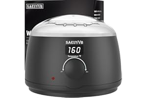 SAEUYVB Professional Digital Wax Warmer with Lid and 16oz Pot for Hair Removal (Black)
