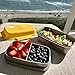 Ultimate Bento Box - Lunch Box for Kids & Adults with Removable Ice Pack - Leakproof, Multi-Compartment Food Container with Removable Containers - Microwave & Dishwasher Safe (Yellow/Gray)