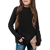 thefabland Girl's Long Sleeve Sweater Mock Neck Fall Soft Knit Pullover Jumper Tops