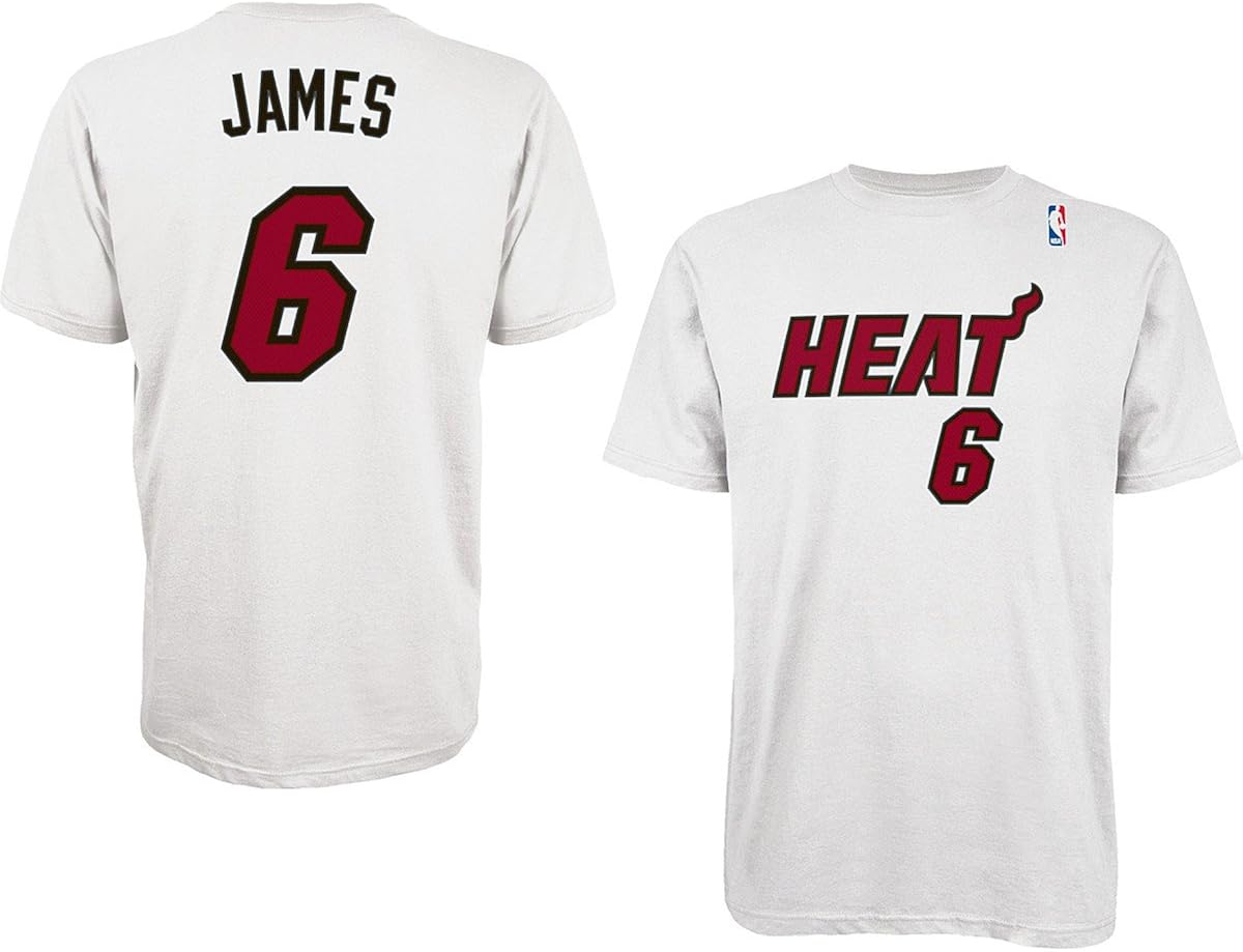 Lebron James Miami Heat Adidas White Gametime Player T