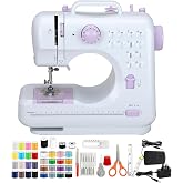 JIMINSOU Beginner Sewing Machine Portable mini Electric Sewing Machine for beginners 12 Built-in Stitches 2 Speed with Foot Pedal