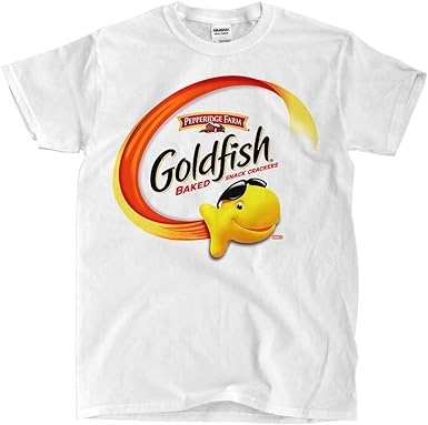Amazon Com Quickfits Goldfish Logo Camiseta Blanca Clothing