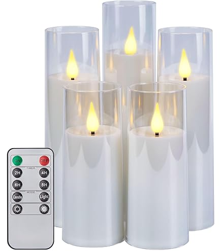 Lot De 5 Bougies LED Sans Flamme Avec Guirlande - Effet Flamme Vacillante Et Télécommande