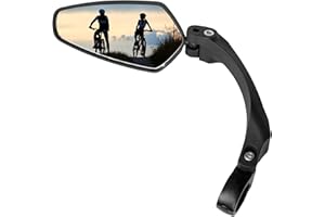 DIGIGLOW Bike Rearview Mirror, Adjustable Bicycle Rear View Mirror with Wide Angle Lens, Suitable for Mountain Road Bike, Electric Bike and Motorcycle left (Left)