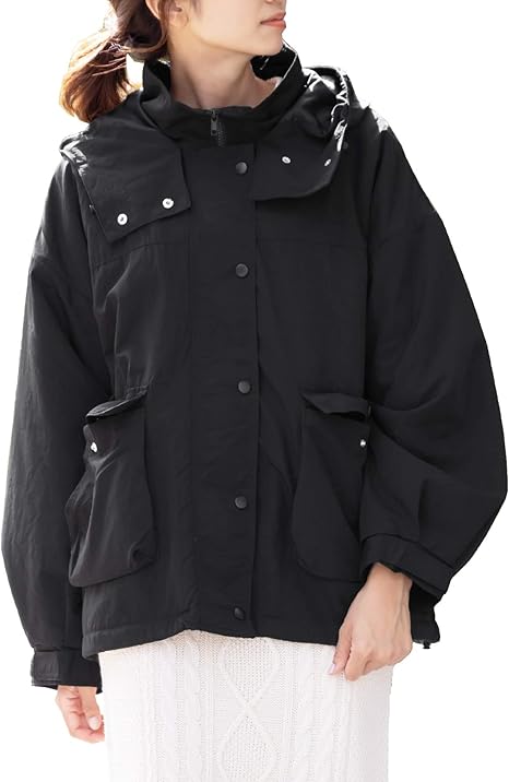 Amazon ミリアンデニ レディース アウター 裏ボア ショートモッズ コート マウンテンパーカー ブラック M コート ジャケット 通販