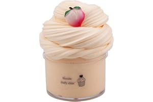 ROADOOR Butter Slime Kit 1 Pack, Scented Stretchy Fruit Cloud Slime, Soft and Non-Sticky DIY Sludge Toy with Charms for Boys Girls (Peach, 70ML)