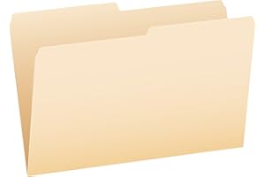 Pendaflex Essentials File Folders, 1/2 Cut, Top Tab, Legal, Manila, 100 Per Box, (753 1/2)
