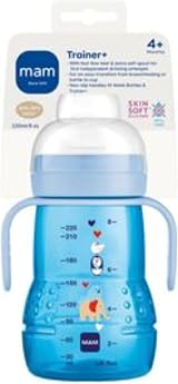 MAM Trainer+ Baby Bottle 220ml with Free Teat 3 Blue 4+ Months Spill-Free view 2