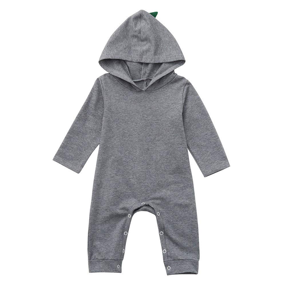 Dtuta Grenouilleres Pyjama Bebe Mignon Dinosaure A Manches Longues A Capuche Robes Combinaison Confortable Doux Couleur Unie Anniversaire Pleine Lune Cadeau De Naissance Bebe Garcon 0 24m Bebe Centroarco Com