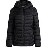 Reebok Womens Puffer Jacket - Lightweight Quilted Snow Glacier Shield Zip Up Bubble Winter Coat for Women with Hood & Pockets