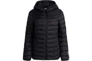 Reebok Womens Puffer Jacket - Lightweight Quilted Snow Glacier Shield Zip Up Bubble Winter Coat for Women with Hood & Pockets