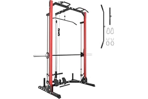 Megastar Compact Smith Machine Home Gym - 800lb Barbell Sleeve, Space-Saving Power Cage with LAT Pulldown, Power Rack 5-in-1, 1500lb Capacity for Garage & Small Spaces, P70