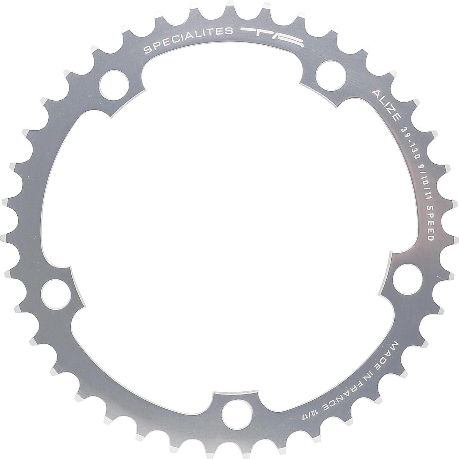 Spécialités TA Alize 130pcd 9/10 Speed Chainring, Silver, Inner 38t — image 1