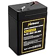 NERMAK 6V 6Ah LiFePO4 Lithium Battery, 2000+ Cycles Rechargeable Lithium Iron Phosphate Battery for Emergency Light, Lantern, Kids Ride On Car, Deer Game Feeder and More with BMS (F1 Terminals)