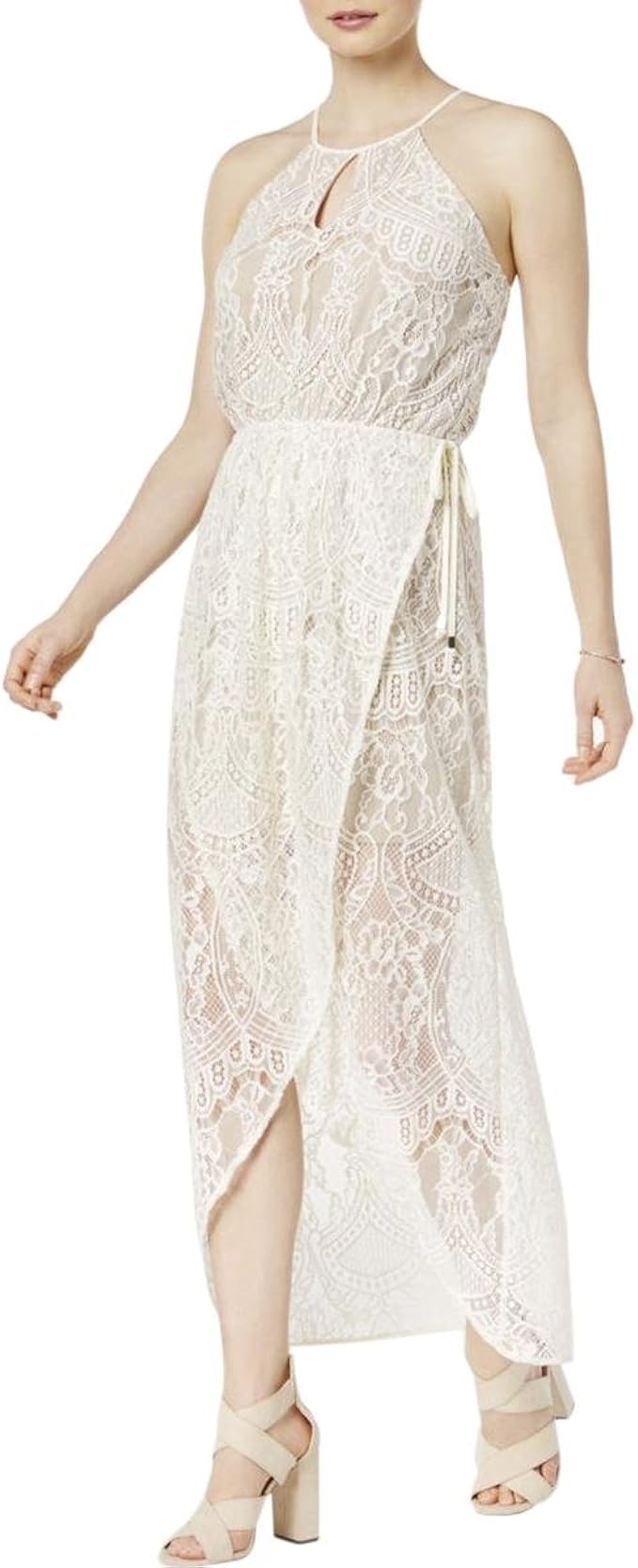 lace wrap maxi dress